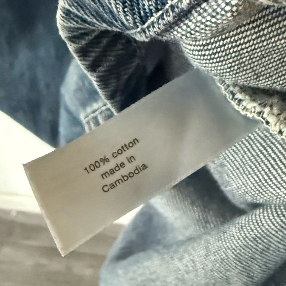 Lane Bryant|Dark Blue Denim Top with boho gold buttons,oversized boyfriend fit• - Picture 8 of 13